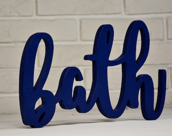 Bath Sign / Farmhouse Sign / Bathroom Signs wooden letters / Cutout Words / Wood Signs Bath / Home decor wooden signs /Wall decor sign bath
