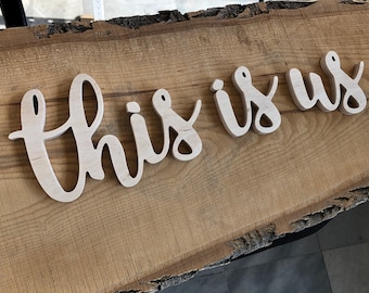 Photo Gallery This is us Sign. Family Photo Gallery Wood Sign. Wooden Letters for home decor.