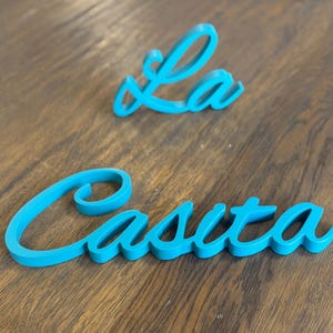 Wooden La Casita signs, painted in Turquoise. The signs are made of 3/4" thick plywood (18mm) and they are freestanding.