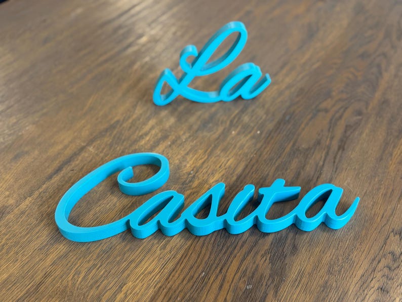 Wooden La Casita signs, painted in Turquoise. The signs are made of 3/4" thick plywood (18mm) and they are freestanding.