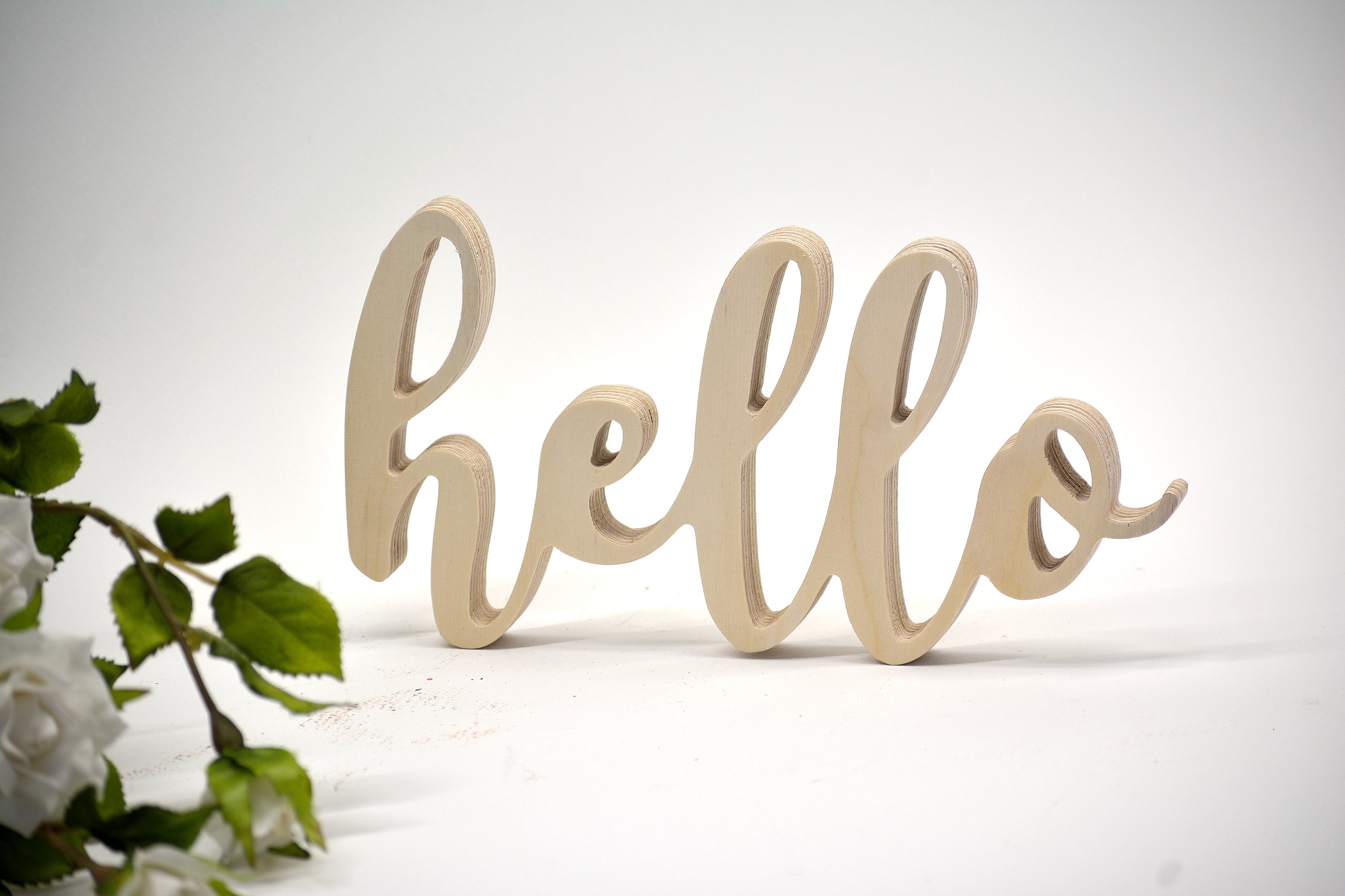 Cartello Decorativo In Legno Per Casa 'Welcome' - 12,7x12,7 Cm, Rustico, Per Scrivania, Mensola O Parete, Idea Regalo - 2