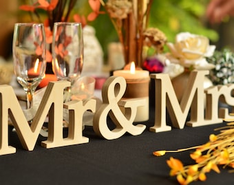 Wooden Letters Mrs and Mr Wedding Sign. Purple  Mr & Mrs Sign Glitter Set Sweetheart Table Decor Wedding Signs