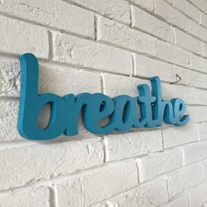 Wall Decor Breathe Wooden Sign / Gift for Yoga Lover Wood Sign BREATHE ...