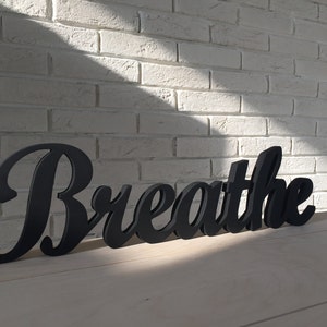 Breathe Sign Minimalist Wood Art Bedroom Sign. Yoga Wall Decor.  Art.  Relaxation. Bedroom Wall Decoration.  Yoga  Sign