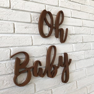 Baby Shower Decor Oh Baby wood sign for Gender Reveal Party, large wooden letters, Oh Baby, Large Sign, party decor wood sign