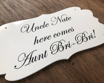 Wedding Sign/original/ Ring bearer Sign/ Wedding sign/ Wood Sign/ Here comes the Bride/ Last Chance to Run/ Love of your Life/ Wedding Sign