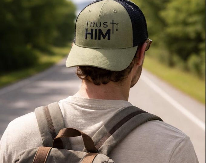 Trust Him Christian Trucker Hat Embroidered Snapback Faith Hat for Men and Women Minimal Christian Apparel Religious Gift