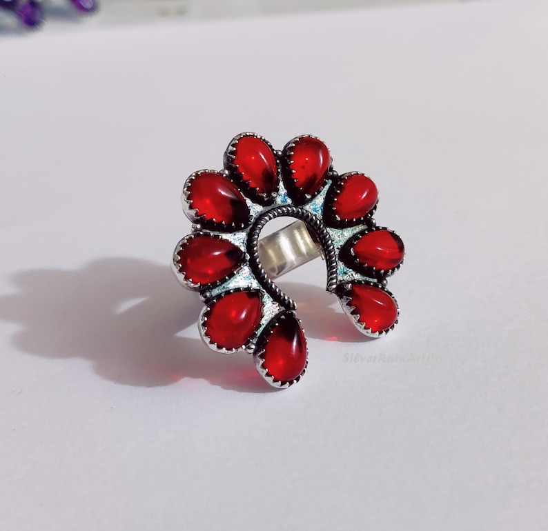 Multiple Stone Ring, Kingman Turquoise, Amethyst & Garnet Ring, 925 ...