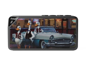 Street Geese Illustration Bluetooth Speaker | Retro Car, Ducks