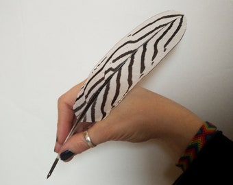 Silver Pheasant "white Tiger" Feather Quill Pen for Calligraphy by Federkram