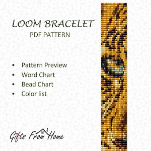 Cheetah Bracelet Pattern PDF | Miyuki Seed Bead Loom Pattern | Animal Print | Digital Download