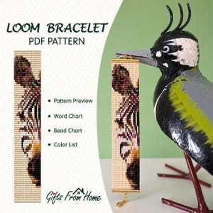 Miyuki Rocaille Loom PDF Digital Pattern | Zebra Beaded Bracelet Pattern  | PDF download