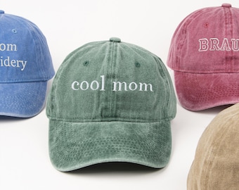 Gepersonaliseerde geborduurde katoenen hoed: baseballpet met aangepaste tekst, vintage stijl, vaderdagcadeau