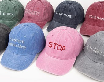 Gepersonaliseerde tekst geborduurde hoed, honkbalhoed in vintage stijl, truckerhoeden met aangepast logo, uniseks honkbalpet, pet met aangepaste tekst, vaderdagcadeau