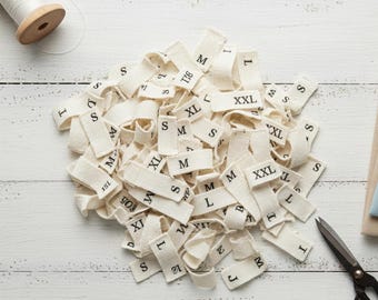Organic Cotton Size Labels: Baby & Kids Clothing, Folded Tags