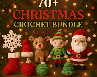 Más de 70 patrones navideños de crochet: Paquete navideño de amigurumi (PDF)