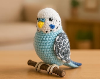 Patrón de periquito amigurumi a crochet / Patrón de periquito a crochet / Patrón de pájaro lindo a crochet / Patrón de periquito / Archivo PDF