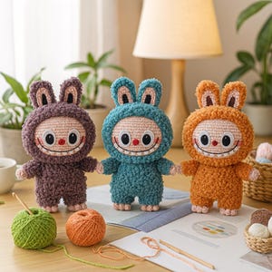 Amigurumi Smiling Bunny Crochet Pattern - Handmade Monster Bunny Plush Tutorial (PDF File)
