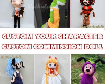 Custom Any Characters Crochet Doll, Handmade Anime Plush Toys, Commission Doll, Cartoons Amigurumi, Crochet Game Figures, Custom Your Doll
