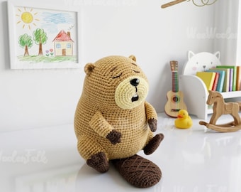 Handmade Hoppers Loaf Crochet Doll, Loaf Hoppers Amigurumi, Custom Beaver Crochet Gift, Hoppers Inspired Amigurumi, Disney Plushie Gift