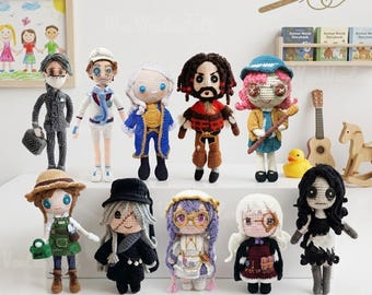 Custom IDV Game Plush, Handmade Game Characters Doll, Custom Horror Painter Plush, Gothic Hunter Figure, Horror Hunter Plush Toys