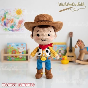 Custom Woody Crochet Doll, Toy Story Woody Cowboy Doll, Woody Doll Gift For Boy, Custom Toy Story Gift, Handmade Toy Story Figure