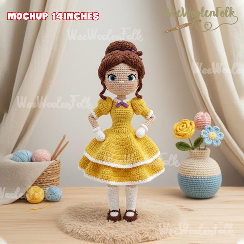 Custom Princess Moana Crochet Doll, Moana Hawaii Doll, Princess Moana Amigurumi, Handmade Moana Doll Gift, Personalized Doll Gift image 5