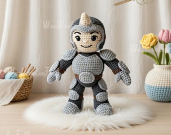 Muñeco de ganchillo de rinoceronte hecho a mano, muñeco de peluche de Spiderman, muñecos de ganchillo de Spidey y sus amigos, regalo para un fan de un villano de rinoceronte, decoración de habitación infantil.
