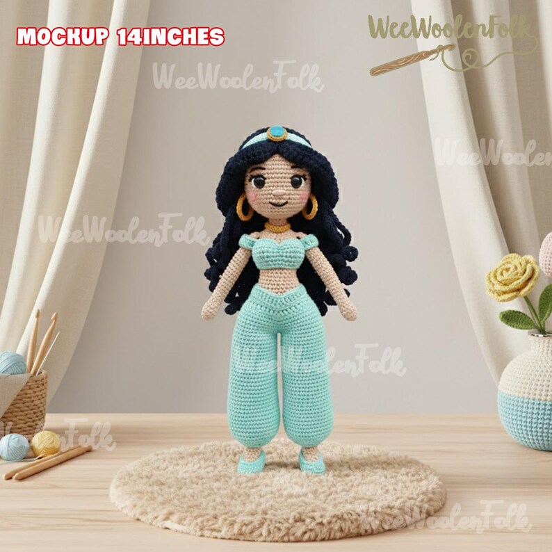 Custom Princess Moana Crochet Doll, Moana Hawaii Doll, Princess Moana Amigurumi, Handmade Moana Doll Gift, Personalized Doll Gift image 8