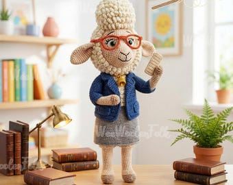 Handmade Bellwether Crochet Doll, Zootopia Dawn Bellwether Doll, Custom Dr. Fuzzby Amigurumi, Unique Crochet Gift, Handcraft Lover Gift