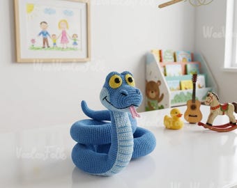 Handmade Gary De'Snake Plush, Custom Gary Stuffed Doll, Blue Snake Doll, Zootopia 2 Pawbert Plush, Judy Bunny Plushie Gift, Kid Plush Toys