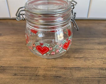 ヴィンテージ アーク - フランス - ニース オー ド - レンプリサージュ ハート & フラワー キャニスター/ジャー