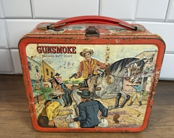 Gunsmoke Tin Lunch Box 1962 Aladdin Industries Vintage No Thermos