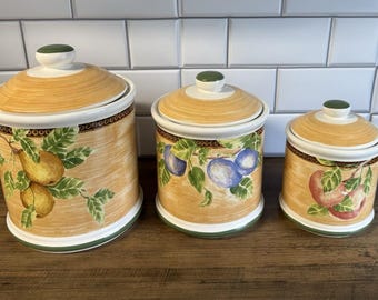 Juego de 3 botes de biscotti de ciruela de Jay Import Company