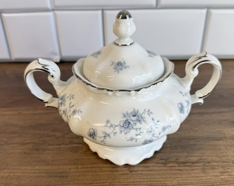 Azucarero y tapa Johann Haviland Bavaria "Blue Garland"