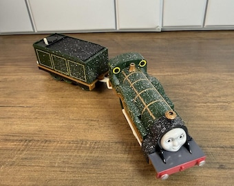 Thomas & Friends "EMILY" Snow Snowy Trackmaster Engine Tender Motorized Train