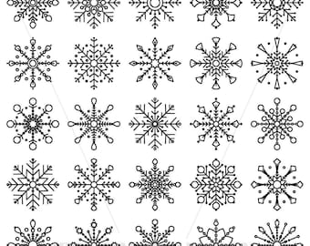 Snowflake Clipart, Christmas Clipart, Winter Clip Art, Snow, Commercial Use, Digital Download Art, Instant Download, Vector Graphics