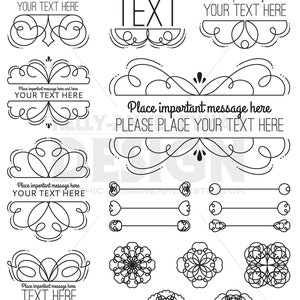 Swirl Digital Frames Clipart, Digital Labels clip art set, Flourish, Digital Borders, Commercial Use, Digital Download Art, Vector Graphics