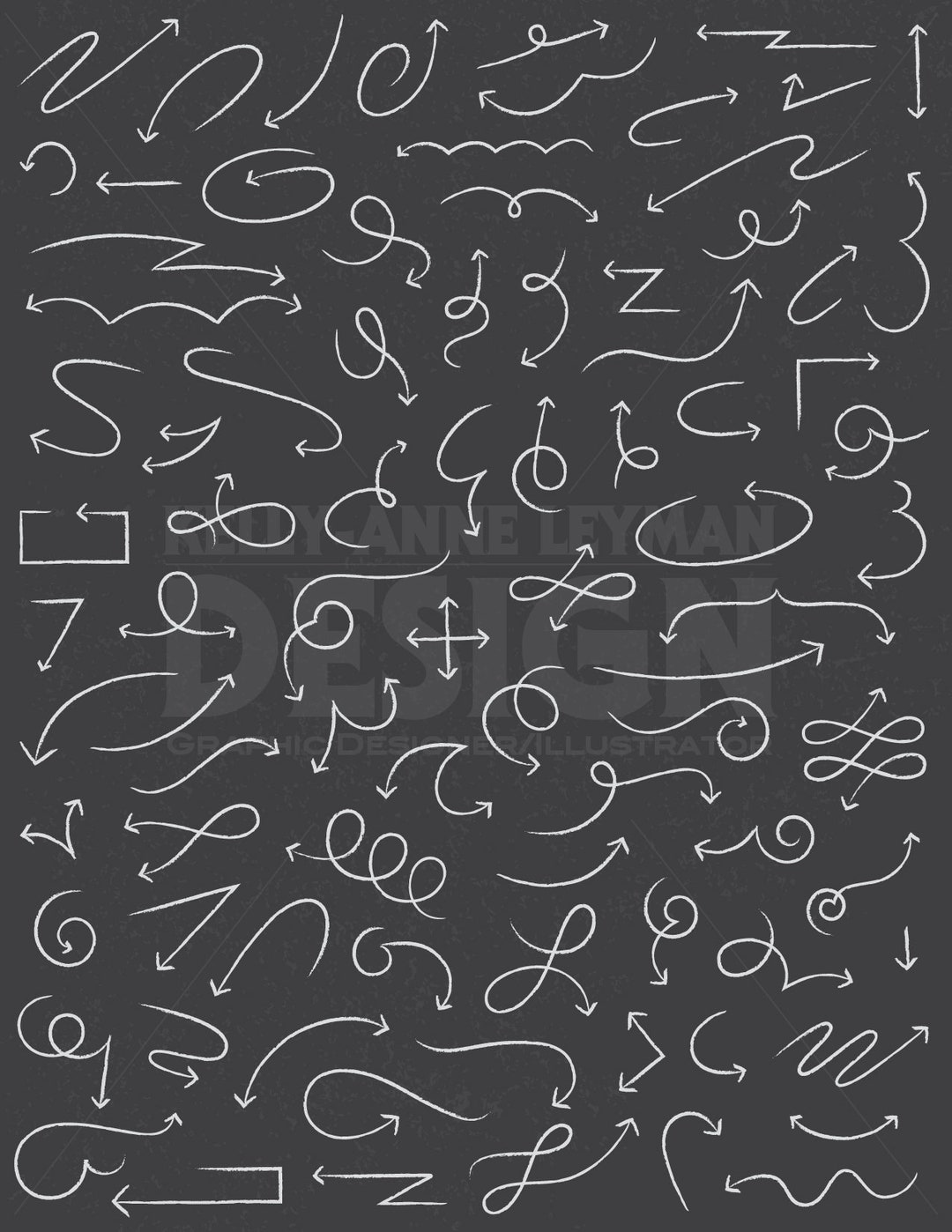 Chalkboard Arrow Clipart, Digital Arrows Clipart, Clip Art Set, Commercial Use, Digital Download