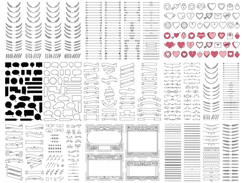 Digital Frames Clipart Digital Borders Arrow Border Clip Art Etsy