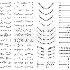 テキスト区切りのクリップアート、装飾、花輪のクリップアート、デジタル装飾ボーダー、クリップアート セット、商用利用、デジタル ダウンロード、ベクター グラフィックス