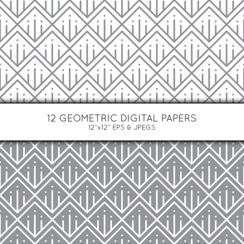 Geometric Digital Paper Geometric Scrapbook Paper Digital Etsy