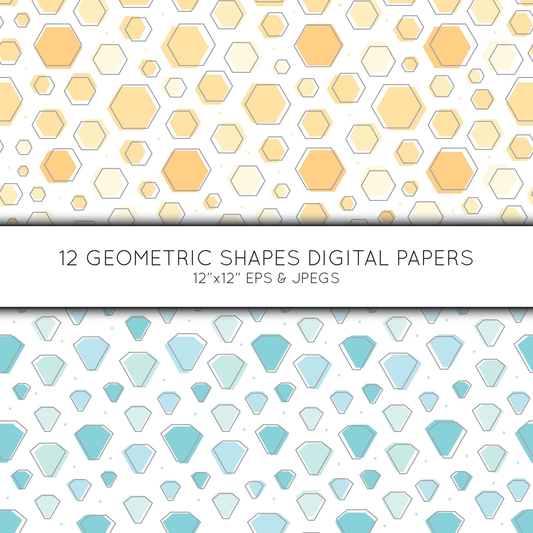 Geometric Digital Paper Geometric Scrapbook Paper Digital Etsy