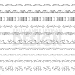 Doodle Digital Border clipart, Digital Frame Clip Art, Seamless Clip Art, Digital Clipart, Commercial Use, Digital Download, Vector Graphics
