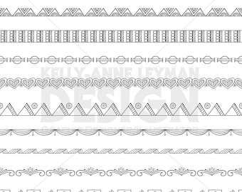 Doodle Digital Border clipart, Digital Frame Clip Art, Seamless Clip Art, Digital Clipart, Commercial Use, Digital Download, Vector Graphics