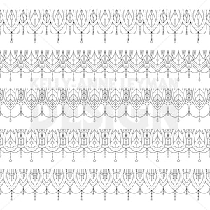 Decoratieve randen Clipart, naadloze randen, mandala, digitale labels illustraties, DIY, digitale download, vectorafbeeldingen, commercieel gebruik