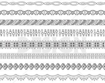 Doodle Digital Border clipart, Digital Frame Clip Art, Seamless Clip Art, Digital Clipart, Commercial Use, Digital Download, Vector Graphics