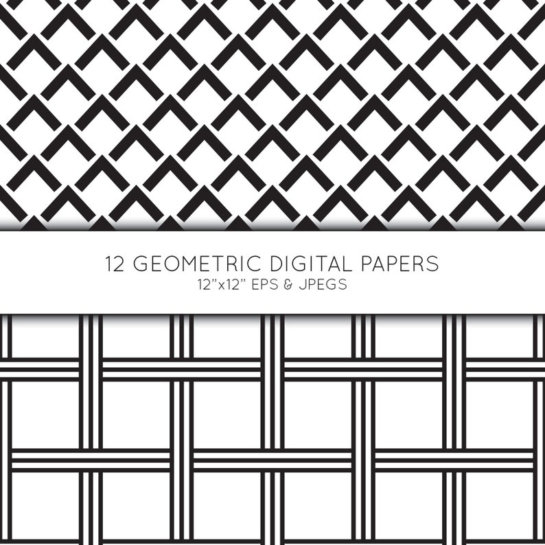 Geometric Digital Paper Geometric Scrapbook paper digital Etsy