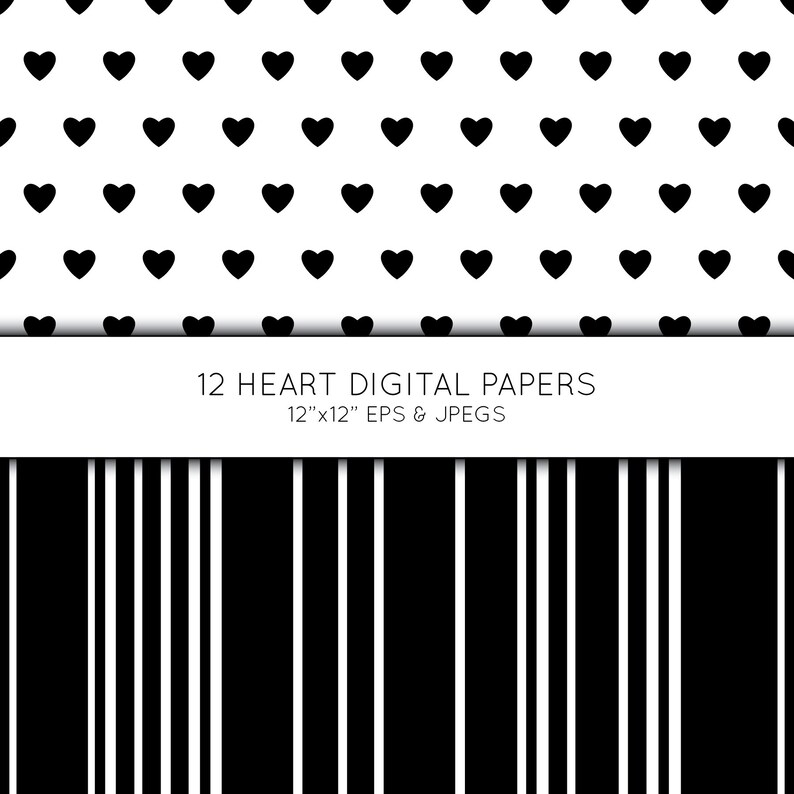 Heart Digital Paper Heart Scrapbook Paper Heart Digital Etsy