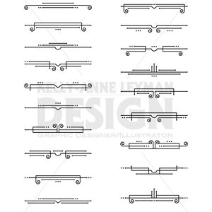 Art Deco Text Dividers Clipart, Digital Border, Digital Design Elements, Instant Download, Commercial Use, Digital Download, Vector Graphics
